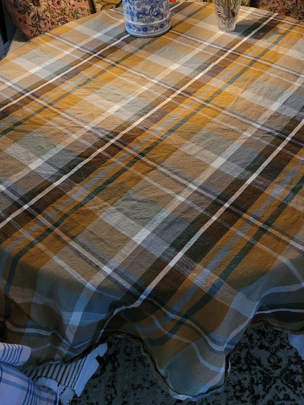 Plaid Madras Cotton Tablecloth Rachel Ashwell Classic 66